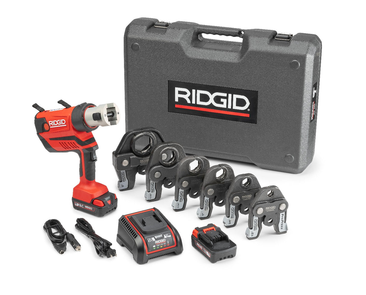 RIDGID 67053 RP-350 Battery Press Tool Kit with ProPress Jaws 1/2"-2"