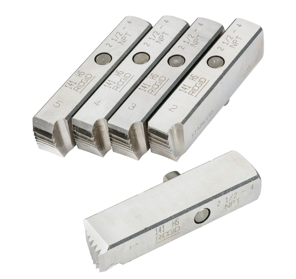 RIDGID 70640 2-1/2"-4"-8 NPT SS High-Speed RH Dies for 141