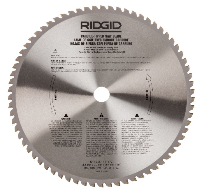 Ridgid 71697 12" Carbide-Tipped Blade (60 tooth) For 614 Saw RIDGID