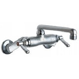 Chicago Faucets 737-RCF Universal Wall Mounted Service Sink with Adjustable Centers Polished Chrome Chicago Faucets