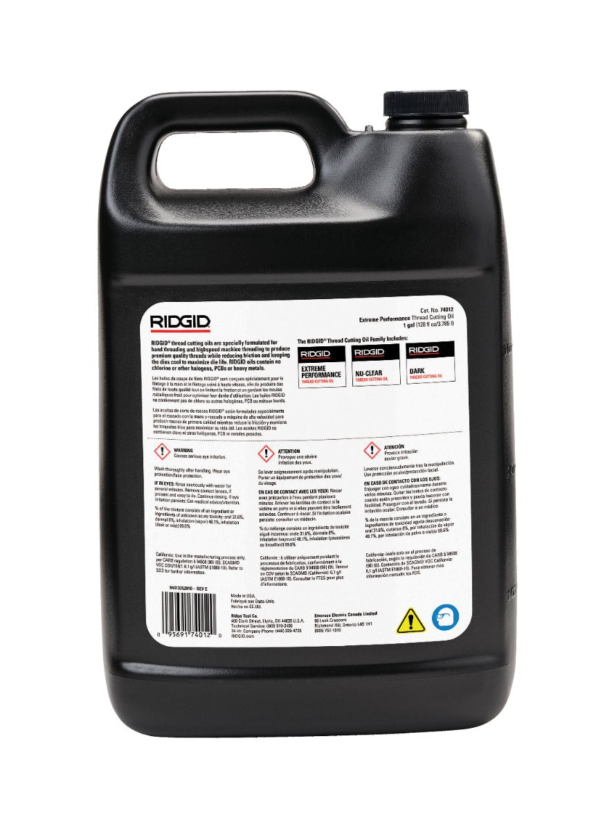 RIDGID 74012 1 Gallon Extreme Performance Thread Cutting Oil RIDGID