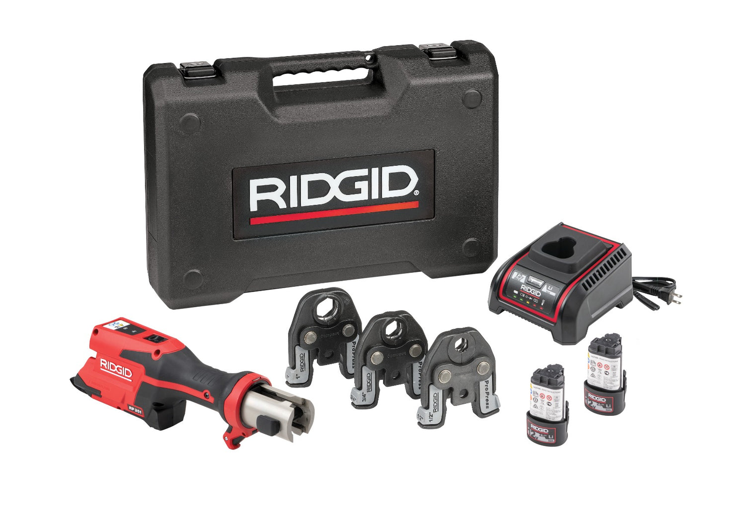 RIDGID 78158 RP 251 Press Tool Battery Kit with ProPress Jaws 1/2"-1" RIDGID