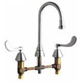 Chicago Faucets 786-ABCP Universal Gooseneck Widespread Facuet with Lever Handles Polished Chrome - Chicago Faucets