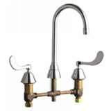 Chicago Faucets 786-E3XKABCP Universal Gooseneck Widespread Facuet with Lever Handles Polished Chrome - Chicago Faucets