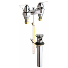 Chicago Faucets 797-V1000ABCP Universal Deck Mounted Centerset Facuet with Pop-Up Waste Polished Chrome -