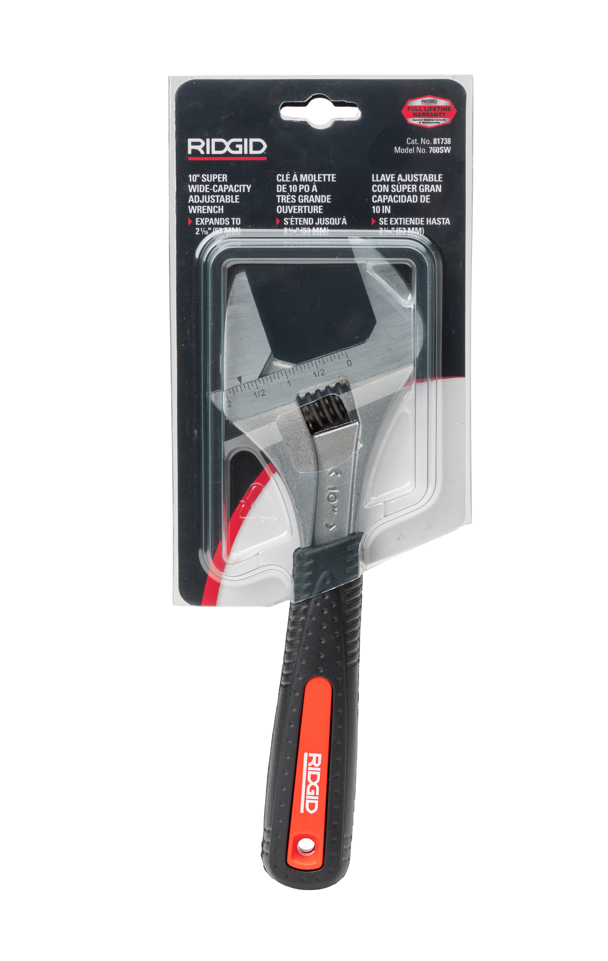 RIDGID 81738 10" Super Wide Capacity Adjustable Wrench