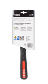 RIDGID 81768 12" Wide Capacity Reversible Adjustable Wrench