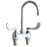 Chicago Faucets 895-317GN2AE3ABCP Universal Deck Mounted Centerset Faucet with Lever Handles Polished Chrome - Chicago Faucets