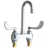 Chicago Faucets 895-317RGD1ABCP Universal Deck Mounted Centerset Faucet with Lever Handles Polished Chrome - Chicago Faucets