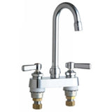 Chicago Faucets 895-ABCP Universal Centerset Deck Mounted Faucet with Lever Handles Polished Chrome Chicago Faucets