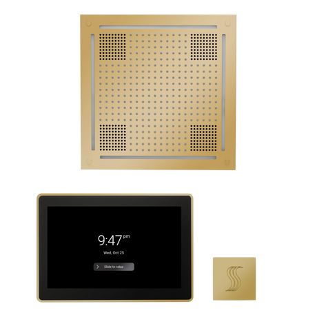 ThermaSol WHSTP15S Wellness Steam Package - HydroVive 18 Rainhead + ThermaTouch2 15" Control + SteamVection Square Steam Head ThermaSol
