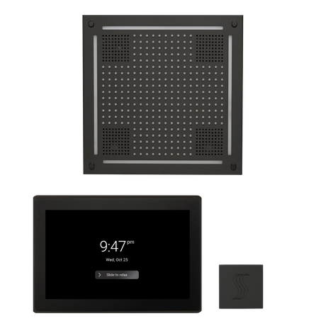ThermaSol WHSTP15S Wellness Steam Package - HydroVive 18 Rainhead + ThermaTouch2 15" Control + SteamVection Square Steam Head ThermaSol