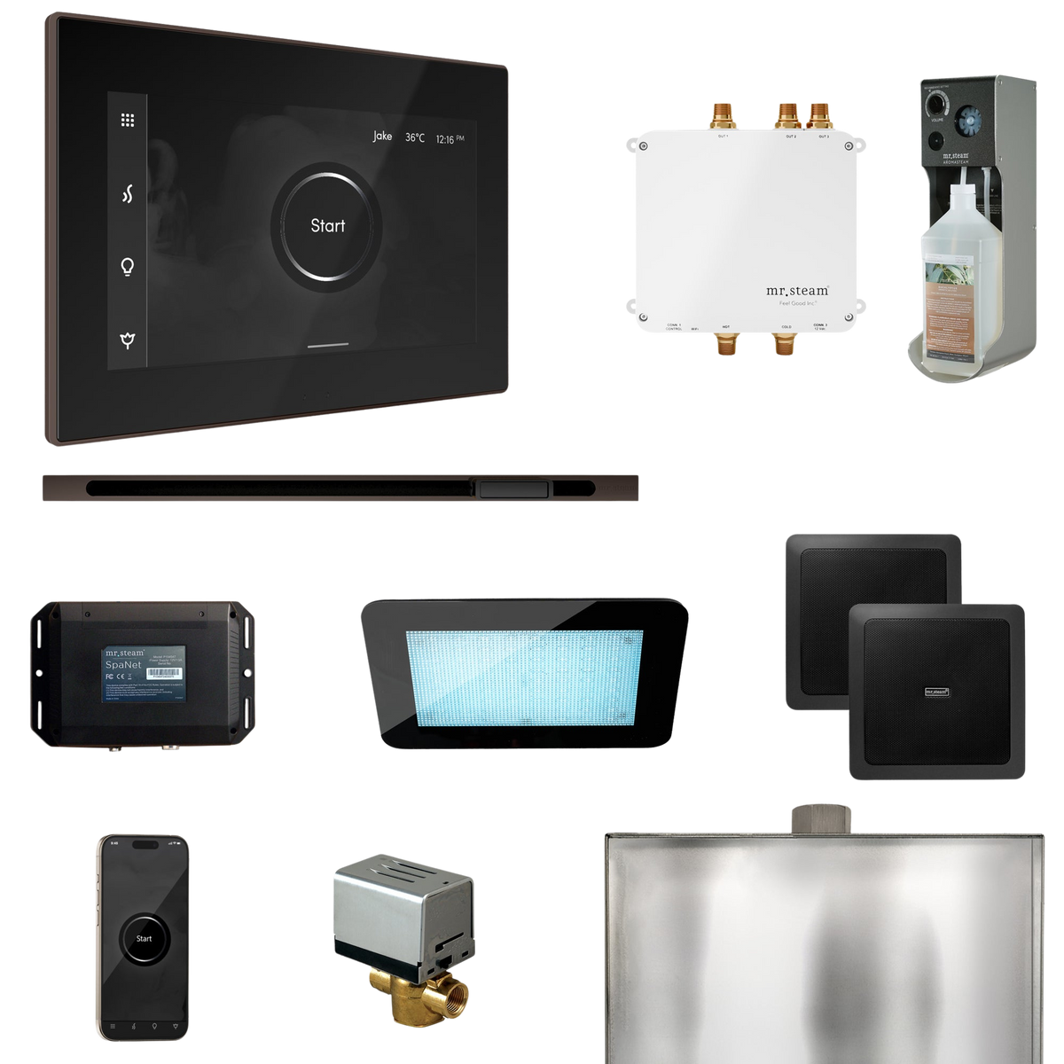 Mr. Steam Bliss Steam Shower Control Package with iSteamX Control and Linear Steamhead Mr. Steam