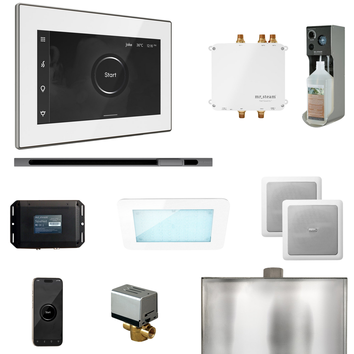 Mr. Steam Bliss Steam Shower Control Package with iSteamX Control and Linear Steamhead Mr. Steam