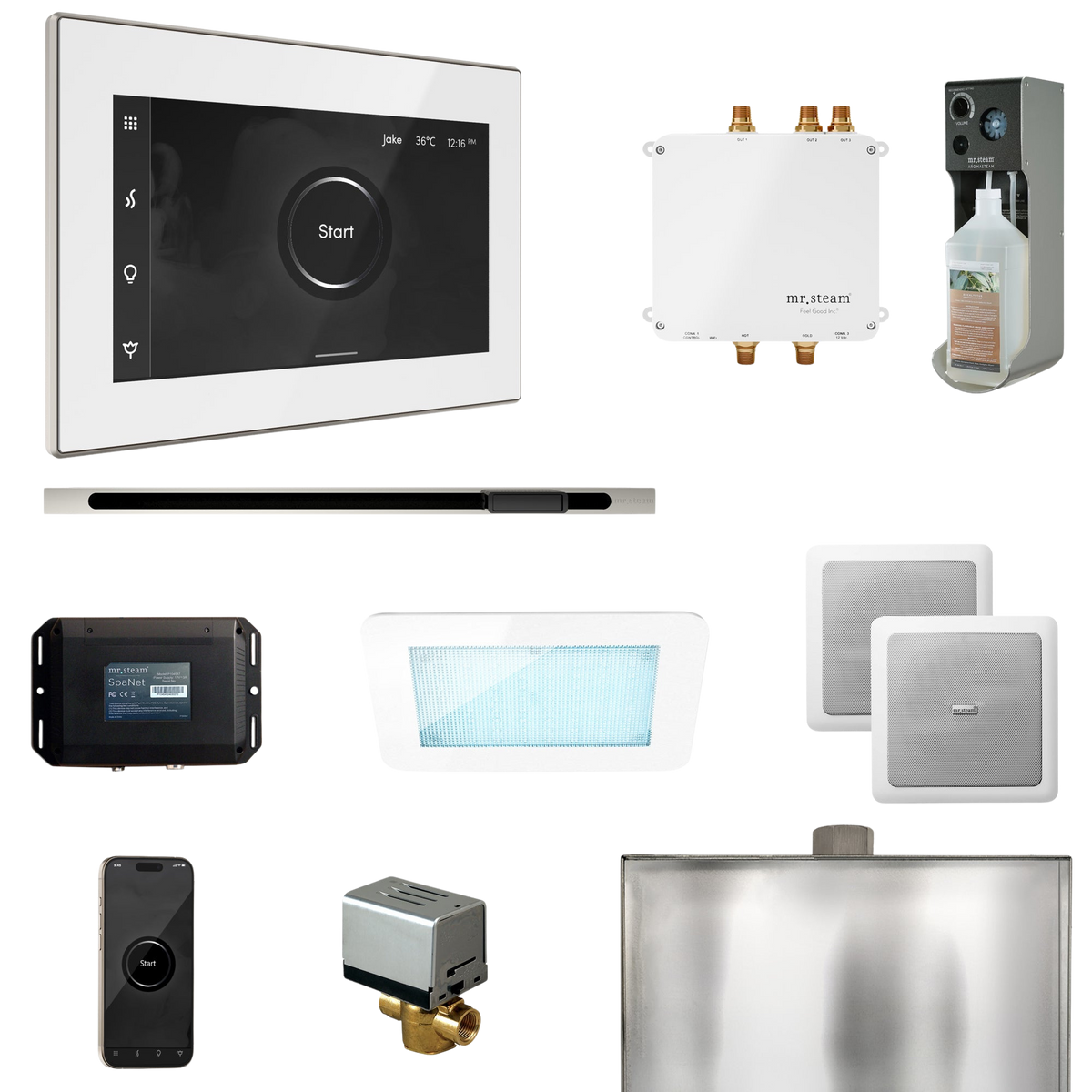 Mr. Steam Bliss Steam Shower Control Package with iSteamX Control and Linear Steamhead Mr. Steam