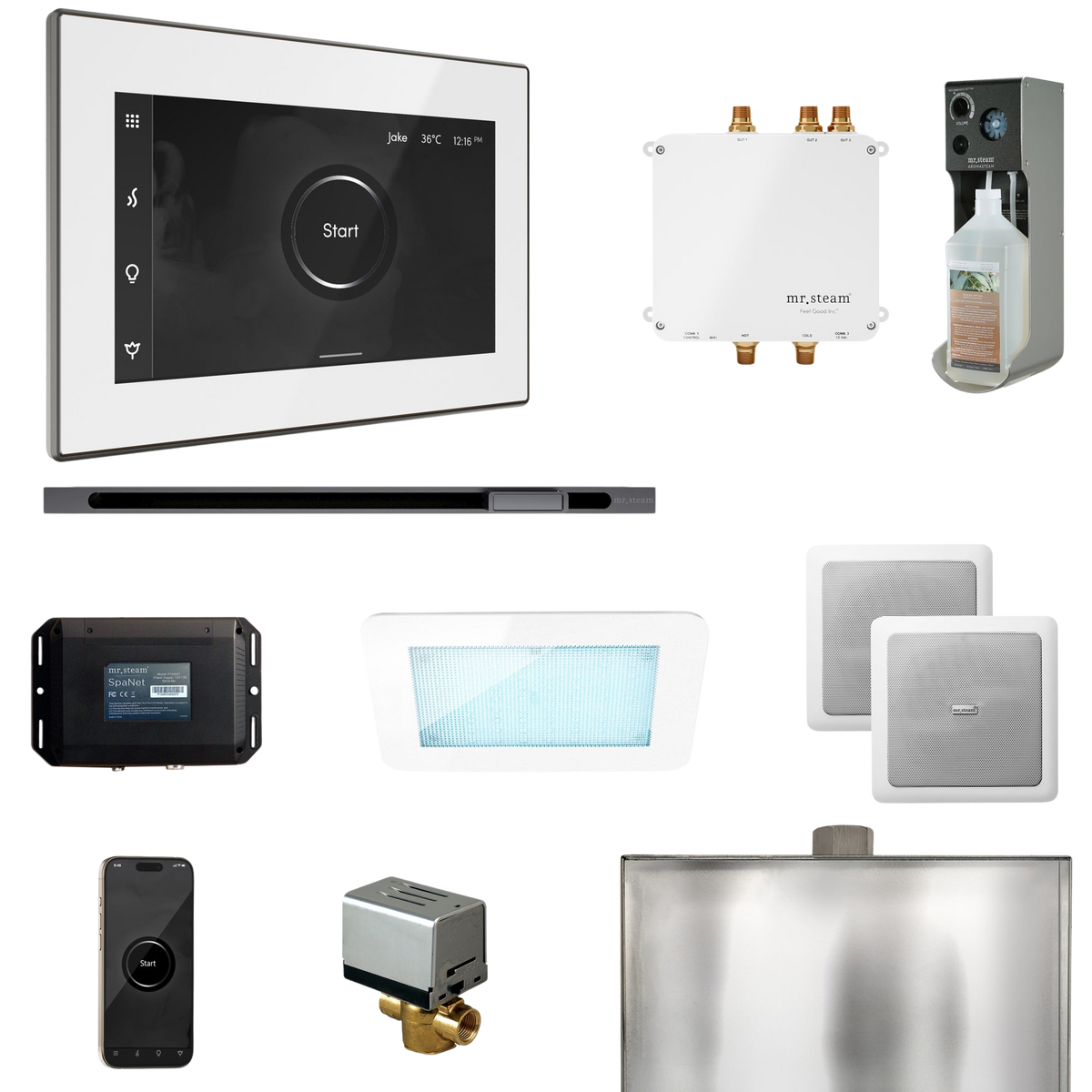 Mr. Steam Bliss Steam Shower Control Package with iSteamX Control and Linear Steamhead Mr. Steam
