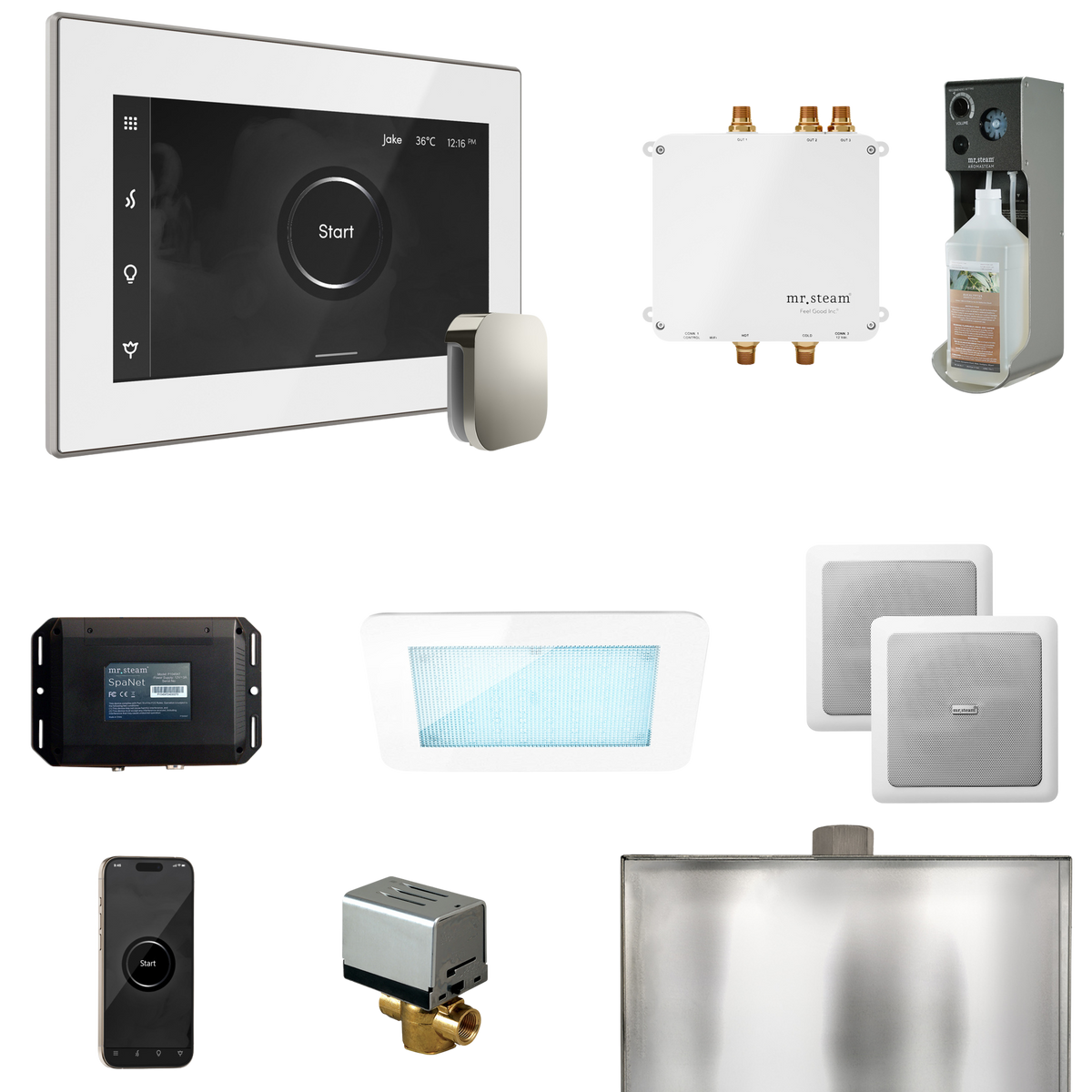 Mr. Steam Bliss Steam Shower Control Package with iSteamX Control and Steamhead Mr. Steam