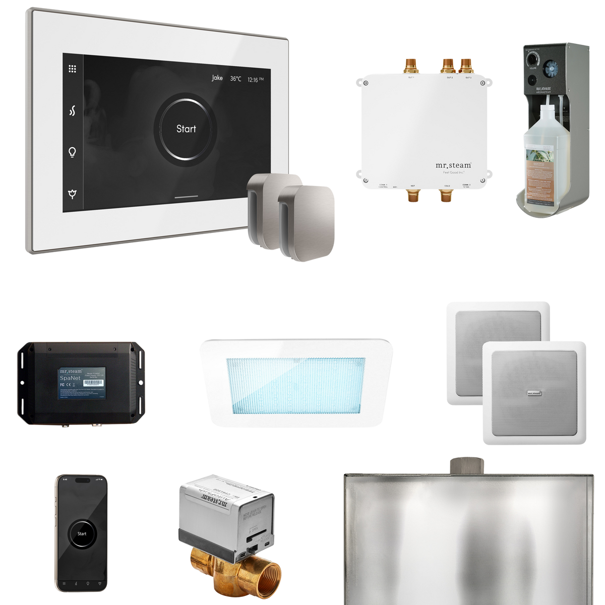 Mr. Steam Bliss Max Steam Shower Control Package with iSteamX Control and Steamhead Mr. Steam