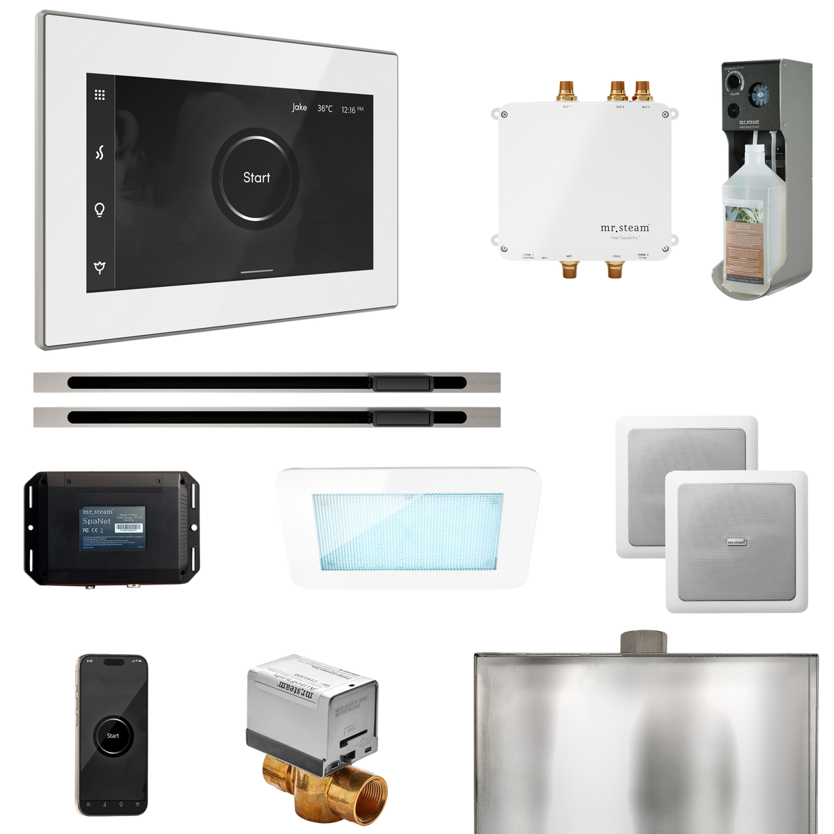 Mr. Steam Bliss Max Steam Shower Control Package with iSteamX Control and Linear Steamhead Mr. Steam