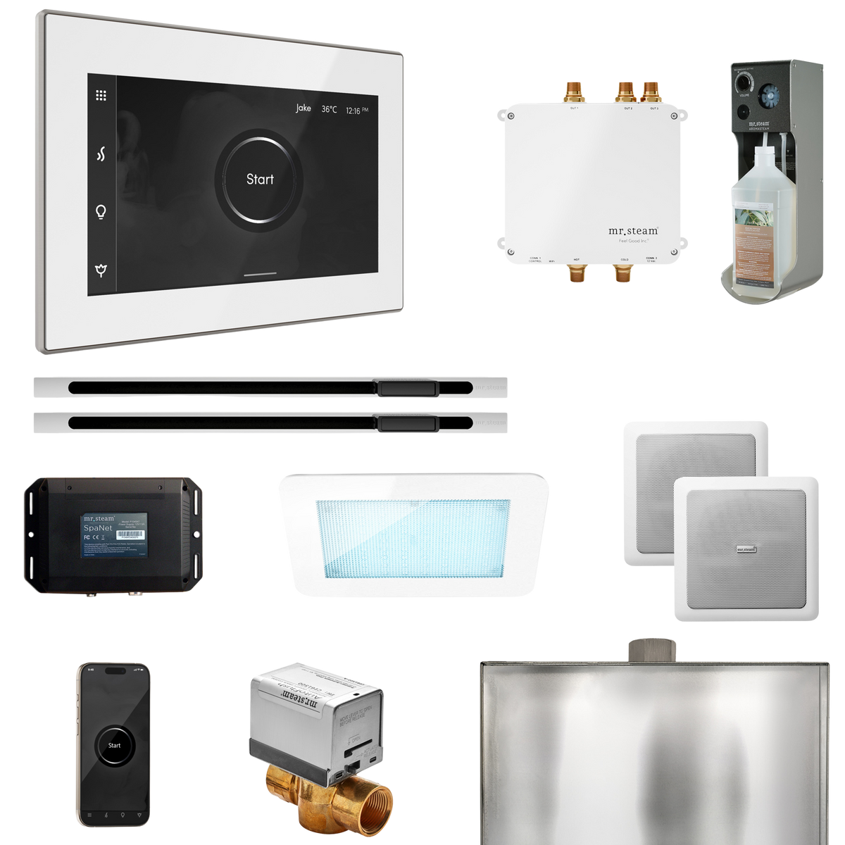 Mr. Steam Bliss Max Steam Shower Control Package with iSteamX Control and Linear Steamhead Mr. Steam