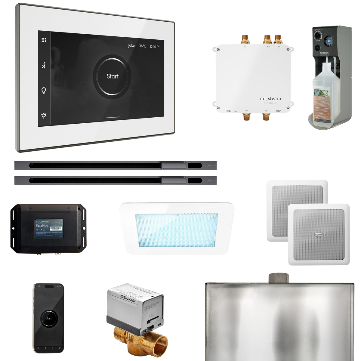 Mr. Steam Bliss Max Steam Shower Control Package with iSteamX Control and Linear Steamhead Mr. Steam