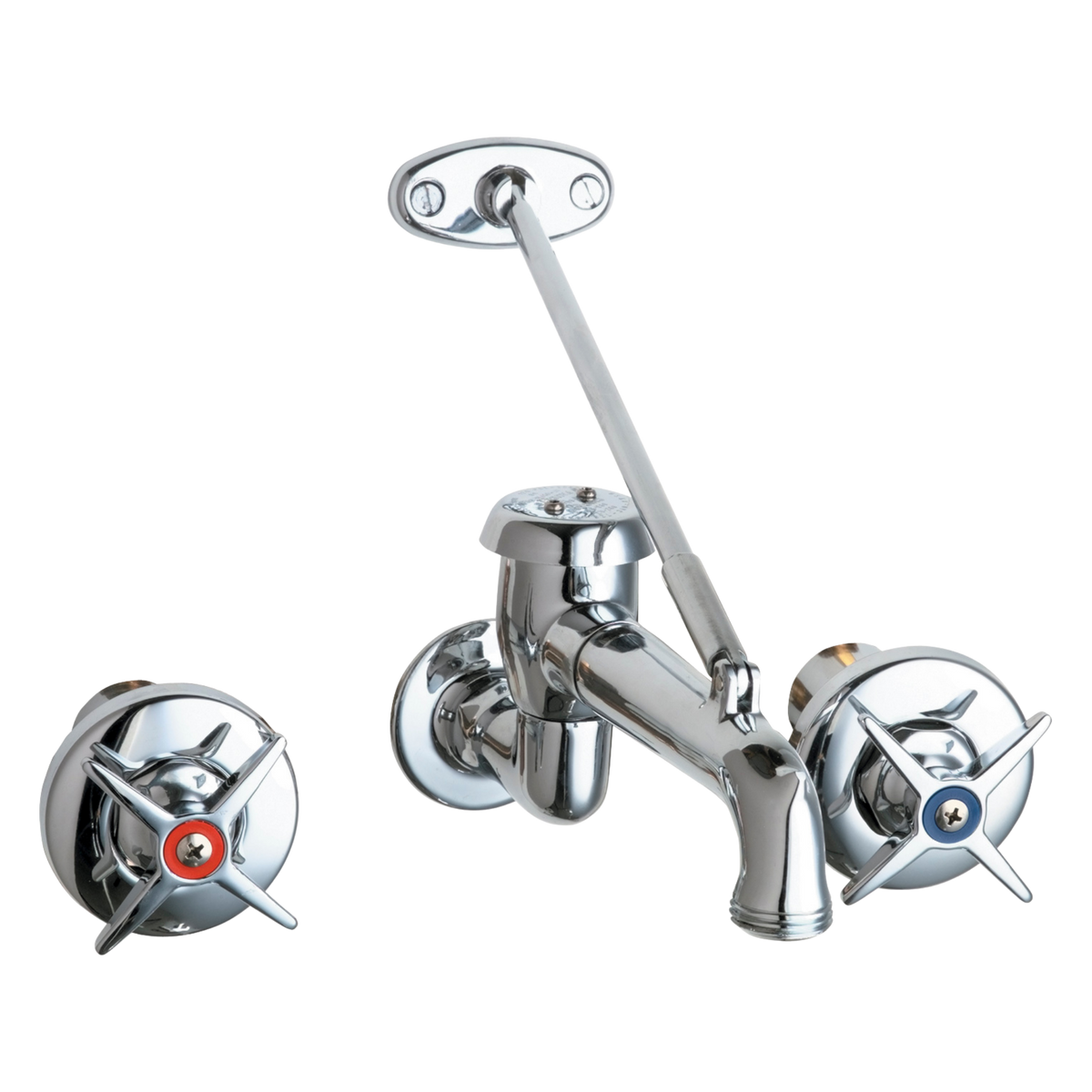 Chicago Faucets 782-VBCP Universal Wall Mounted Sink Faucet Polished Chrome - Chicago Faucets