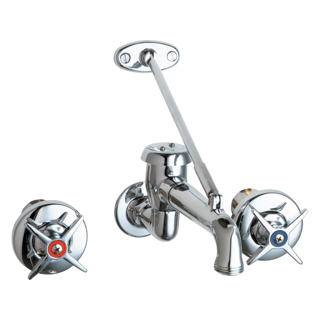 Chicago Faucets 782-VBCP Universal Wall Mounted Sink Faucet Polished Chrome - Chicago Faucets