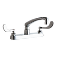 Chicago Faucets 1100-317XKVPCABCP  Universal Widespread Lever Handles Kitchen Faucet 8" centers Polished Chrome - Chicago Faucets