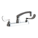 Chicago Faucets 1100-317XKVPCABCP  Universal Widespread Lever Handles Kitchen Faucet 8" centers Polished Chrome - Chicago Faucets