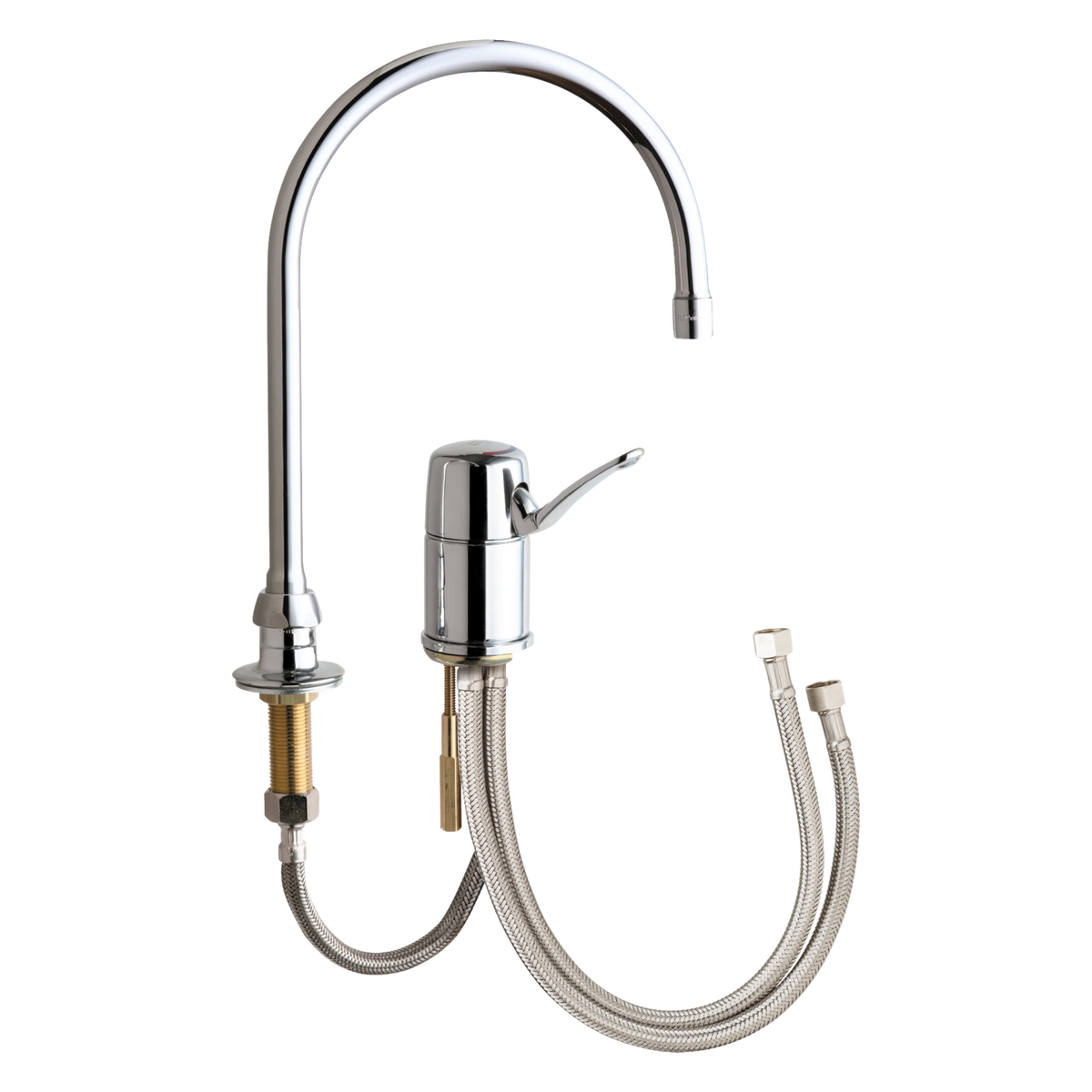 Chicago Faucets 2302-GN8AE3ABCP Universal Aquadis One Handle Lavatory Faucet Coated Polished Brass - Chicago Faucets
