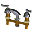 Chicago Faucets 404-VE2805ABCP Universal Widespread Deck Mounted Lavatory Faucet with Lever Handles Polished Chrome - Chicago Faucets