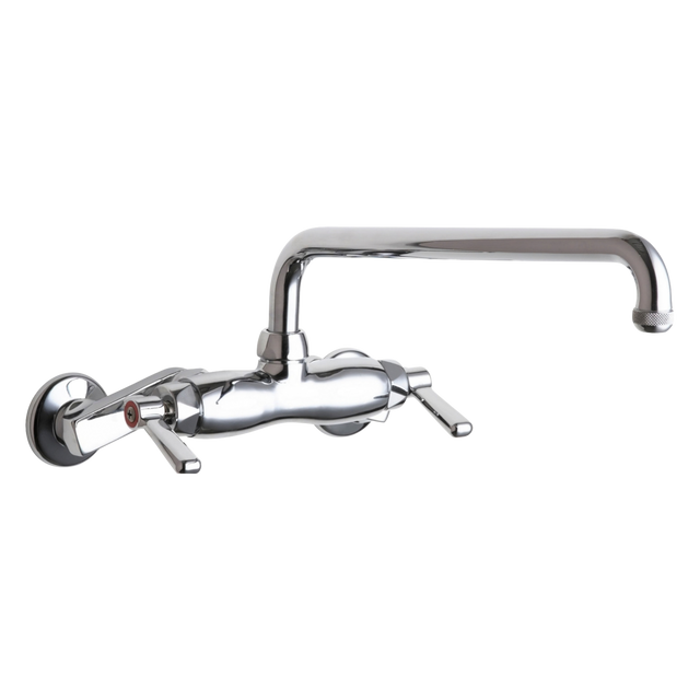Chicago Faucets 445-L12E1ABCP Universal Wall Mounted Service Sink with Adjustable Centers Polished Chrome - Chicago Faucets