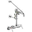 Chicago Faucets 445-PVBCP Universal Wall Mounted Service Sink with Adjustable Centers Polished Chrome - Chicago Faucets