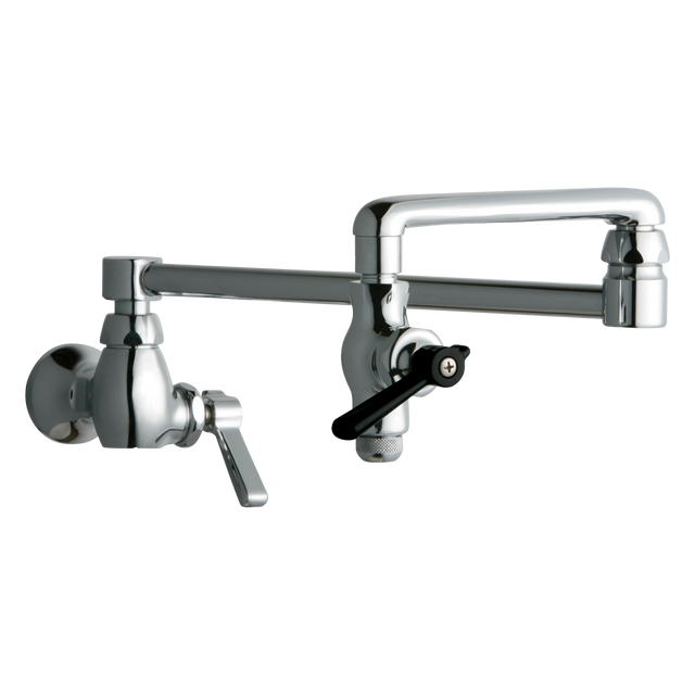 Chicago Faucets 515-ABCP Universal Wall Mounted Pot Filler Faucet Polished Chrome Chicago Faucets