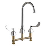 Chicago Faucets 786-GN2AFCABCP Universal Gooseneck Widespread Facuet with Lever Handles Polished Chrome - Chicago Faucets