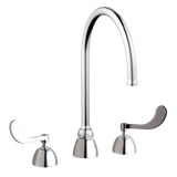 Chicago Faucets 786-GN8FCABCP Universal Gooseneck Widespread Facuet with Lever Handles Polished Chrome - Chicago Faucets