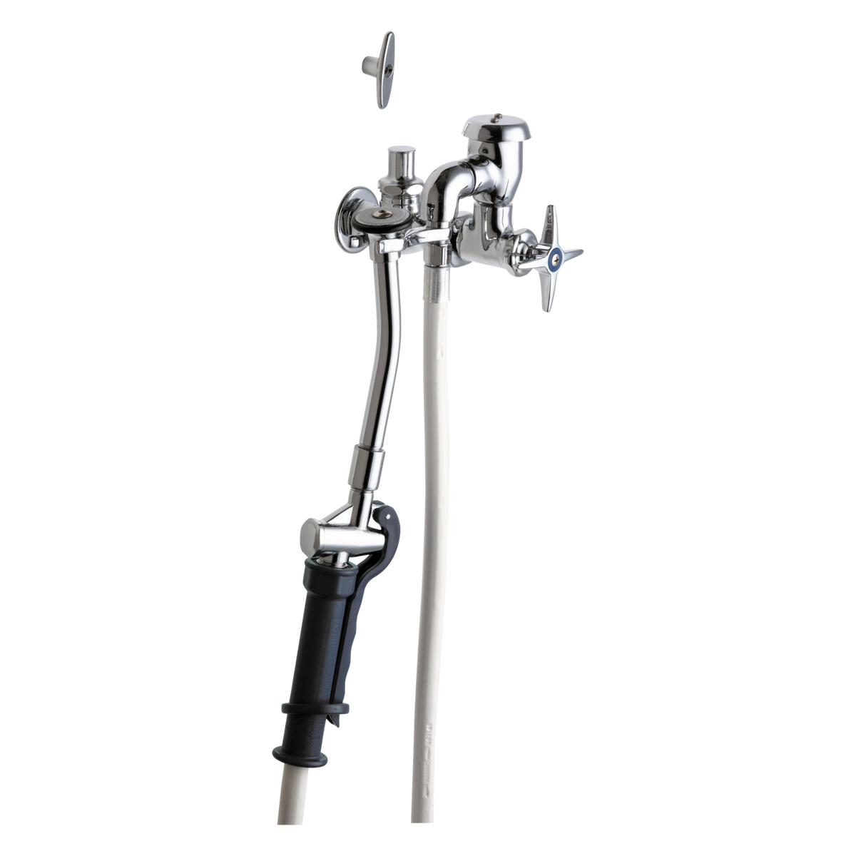 Chicago Faucets 809-777-21KCP Universal Bed Pan Cleaner Polished Chrome - Chicago Faucets