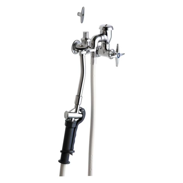 Chicago Faucets 809-777-21KCP Universal Bed Pan Cleaner Polished Chrome - Chicago Faucets