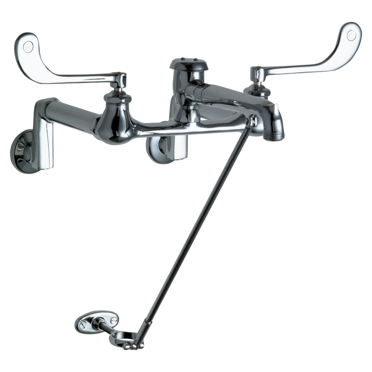 Chicago Faucets 815-VBCP Universal Wall Mounted Flushing Rim Sink Faucet Polished Chrome - Chicago Faucets