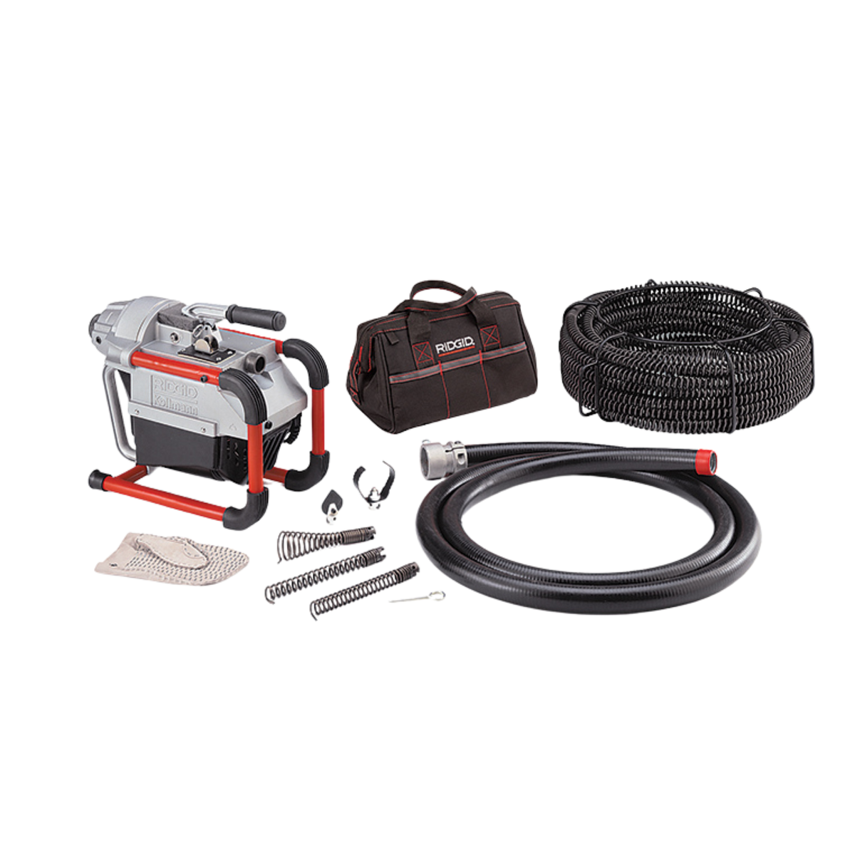RIDGID 66497 K-60SP-SE Sectional Machine with A-1 Operator's Mitt, A-12 Pin Key, A-60-12 Rear Guide Hose, A-61 Tool Kit, and A-62 Cable Kit RIDGID