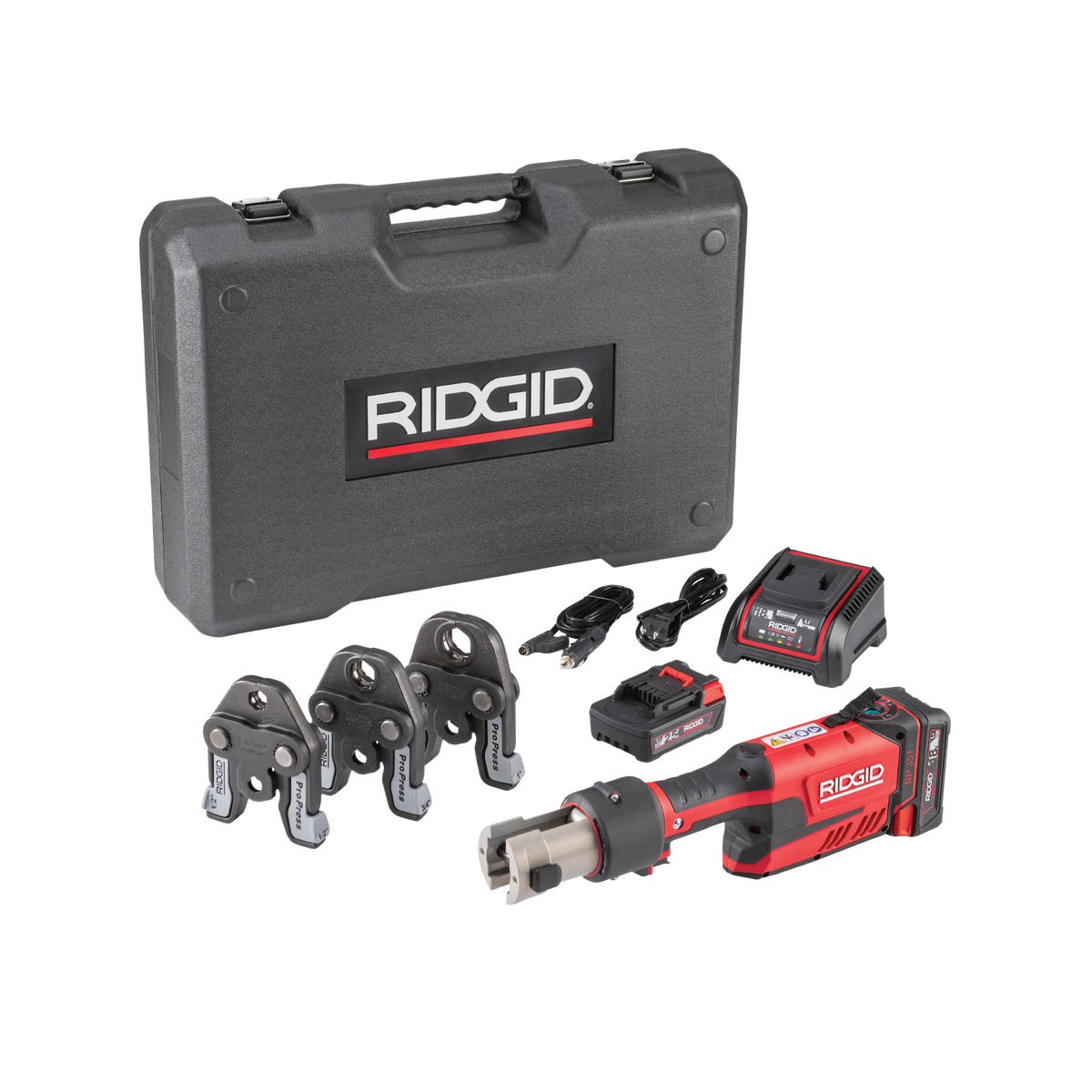 RIDGID 67183 RP 351 Press Tool with Battery Kit & ProPress Jaws (1/2"-1") RIDGID