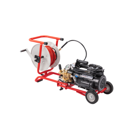 RIDGID 67332 KJ-1750-SC Water Jetter with Dual Pulse, H-41, H-42, and H-44 1/8" NPT Nozzles, H-51 and H-52 1/4" NPT Nozzles, 50' x 1/8" Sink Trap Hose, Nylon Storage Bag, Nozzle Cleaning Tool, H-10 Cart, 100' x 1/4" Trap Hose, and H-10A Adapter Kit RIDGID