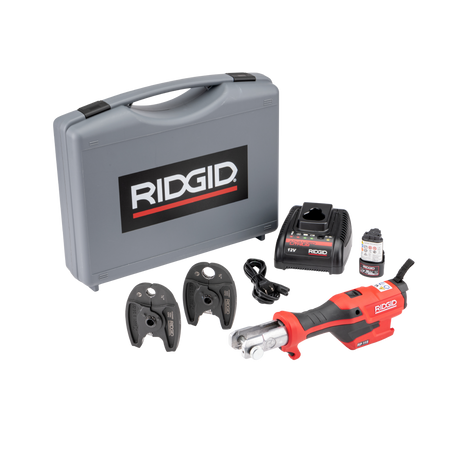 RIDGID 72543 RP 115 Mini Press Tool with Battery Kit & PureFlow Jaws (1/2”–3/4”) RIDGID