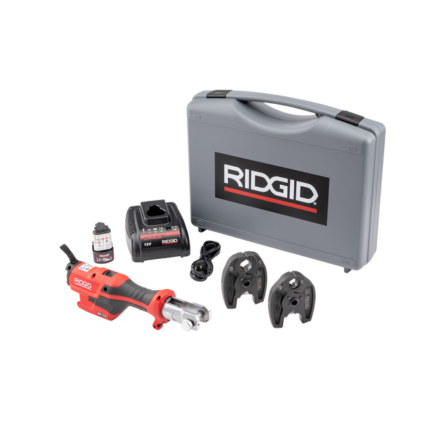 RIDGID 72553 RP 115 Mini Press Tool with Battery Kit & ProPress Jaws (1/2”–3/4") RIDGID