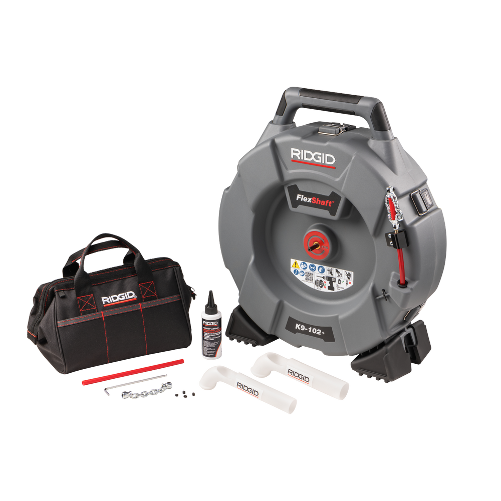 RIDGID 76193 FlexShaft, K9-102+ for 1 1/4-2" (32 - 50 mm) Pipes; Includes: 50' (15,2 m) 1/4" (6 mm) cable and kit RIDGID