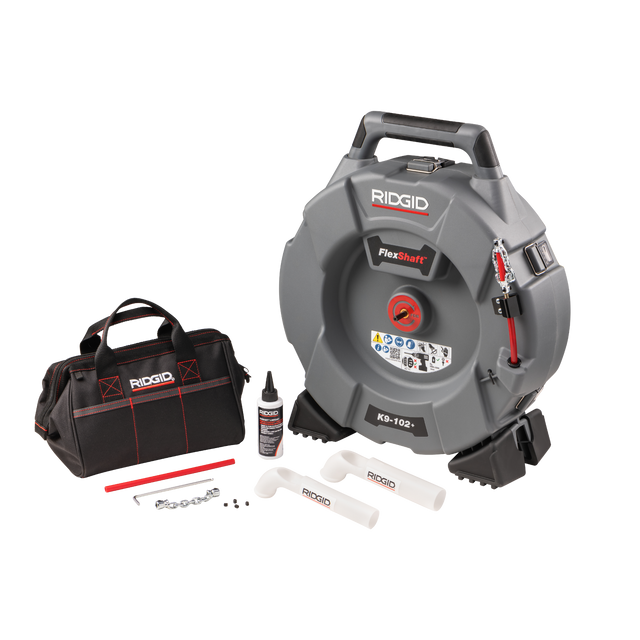 RIDGID 76193 FlexShaft, K9-102+ for 1 1/4-2" (32 - 50 mm) Pipes; Includes: 50' (15,2 m) 1/4" (6 mm) cable and kit RIDGID