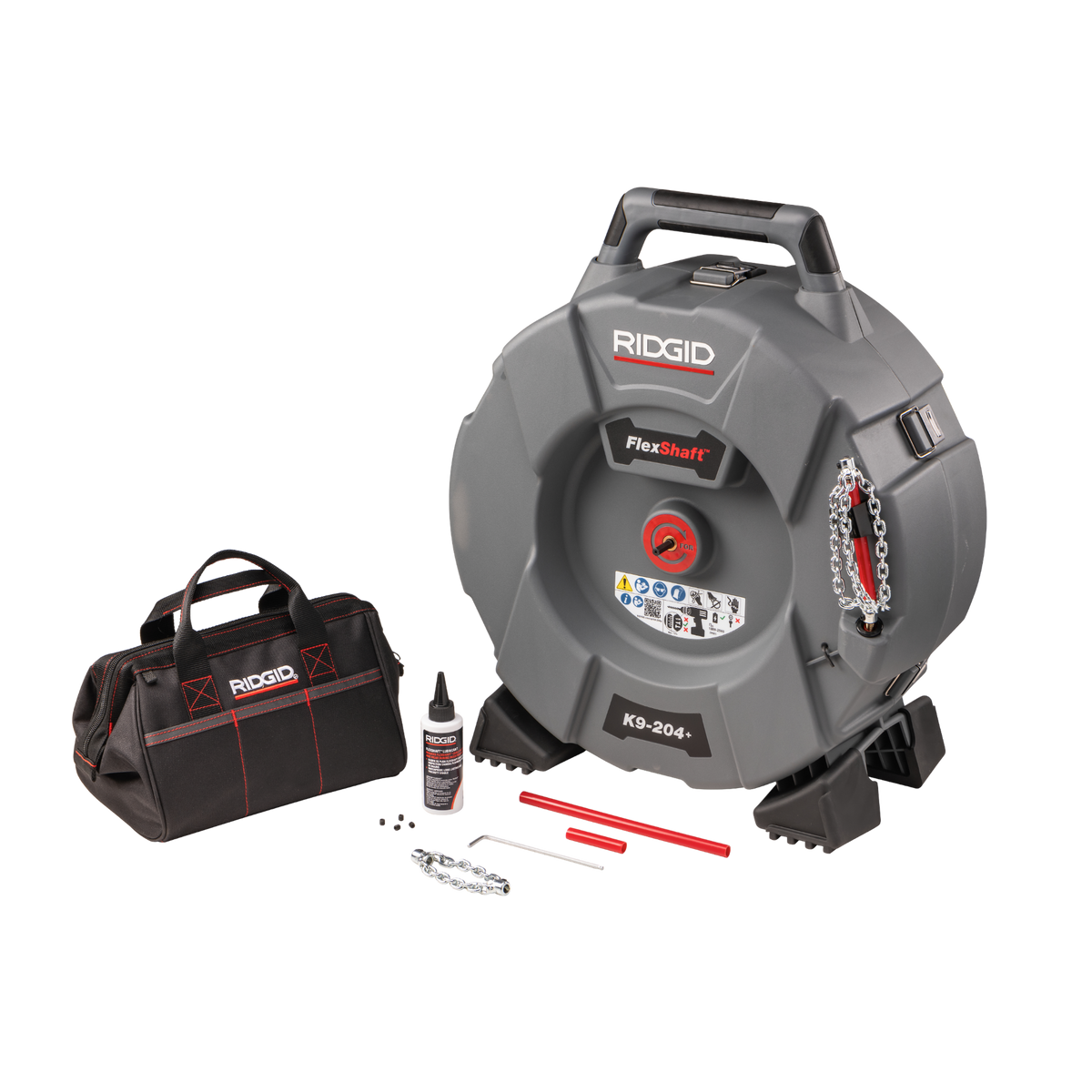 RIDGID 76198 FlexShaft Machine, K9-204+ for 2-4" (50 - 100 mm) Pipes; Includes: 70' (21,3 m) of 5/16" (8 mm) cable and kit RIDGID
