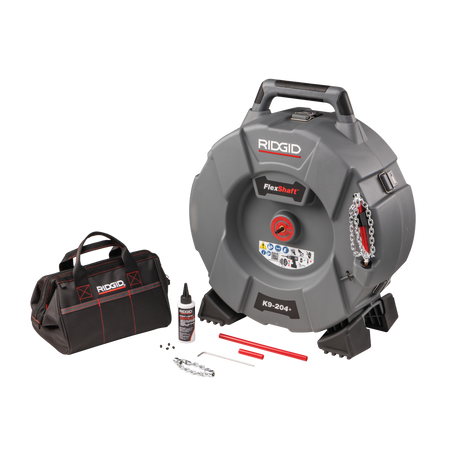 RIDGID 76198 FlexShaft Machine, K9-204+ for 2-4" (50 - 100 mm) Pipes; Includes: 70' (21,3 m) of 5/16" (8 mm) cable and kit RIDGID