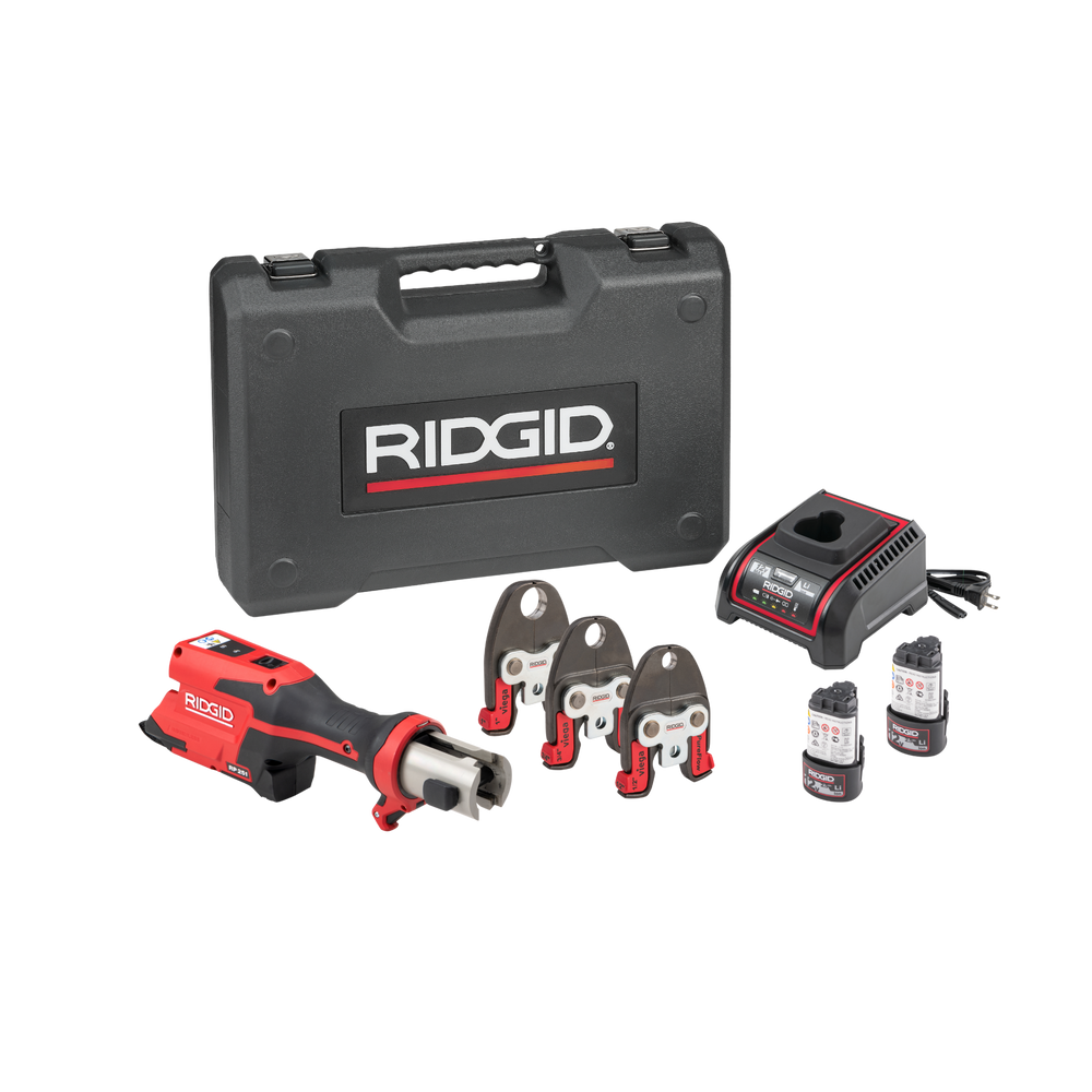 RIDGID 78168 RP 251 Press Tool Battery Kit with 1/2", 3/4" and 1" PureFlow Jaws RIDGID