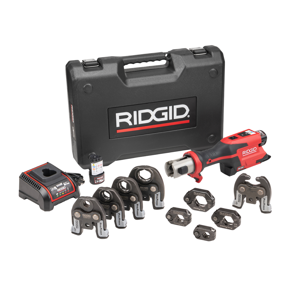 RIDGID 78208 RP 251 Press Tool Battery Kit with ProPress Rings Jaws (1/2"–1 1/4") and C1 Actuator RIDGID